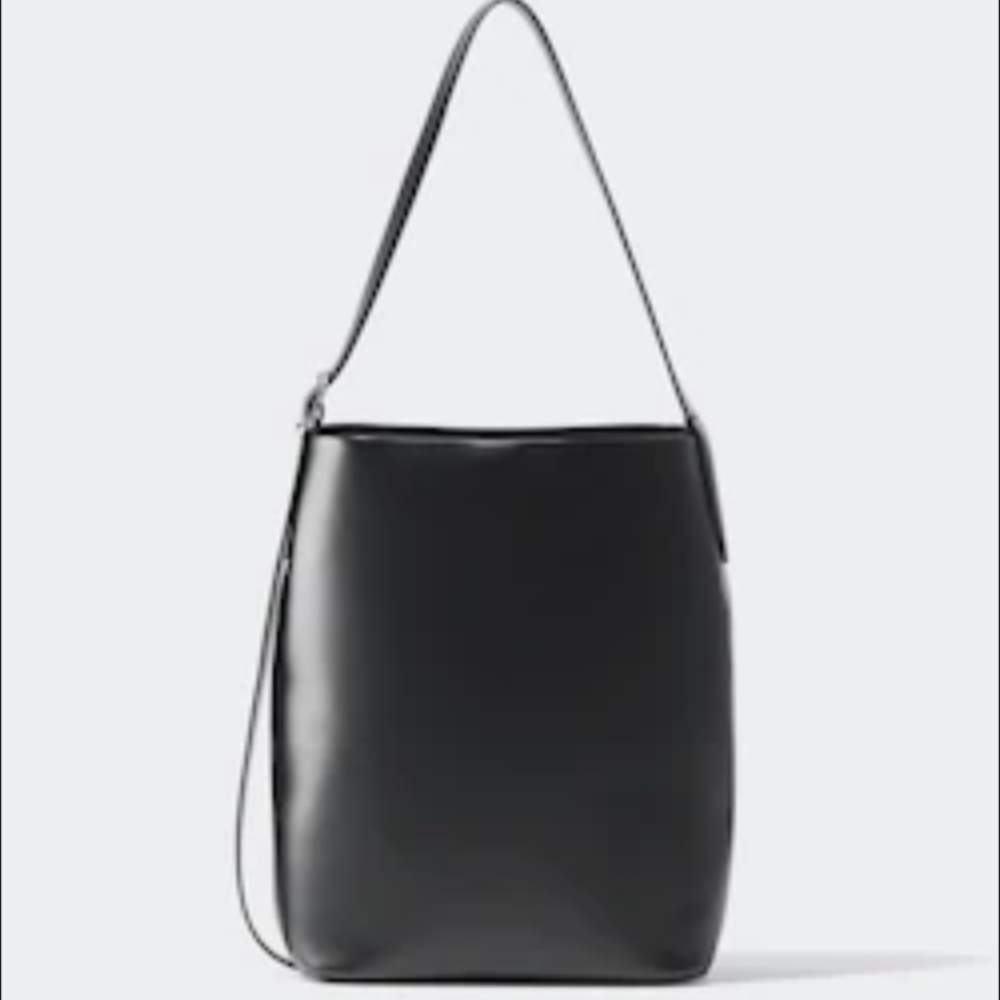 Uniqlo Black Faux Leather Two-way Bag